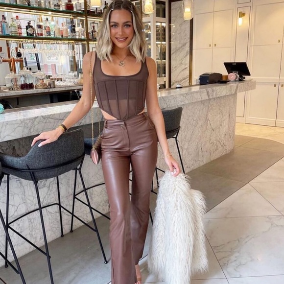 Meshki | Pants u0026 Jumpsuits | Meshki Tyra Straight Leg Faux Leather Pants  Worn Once Super Flattering | Poshmark